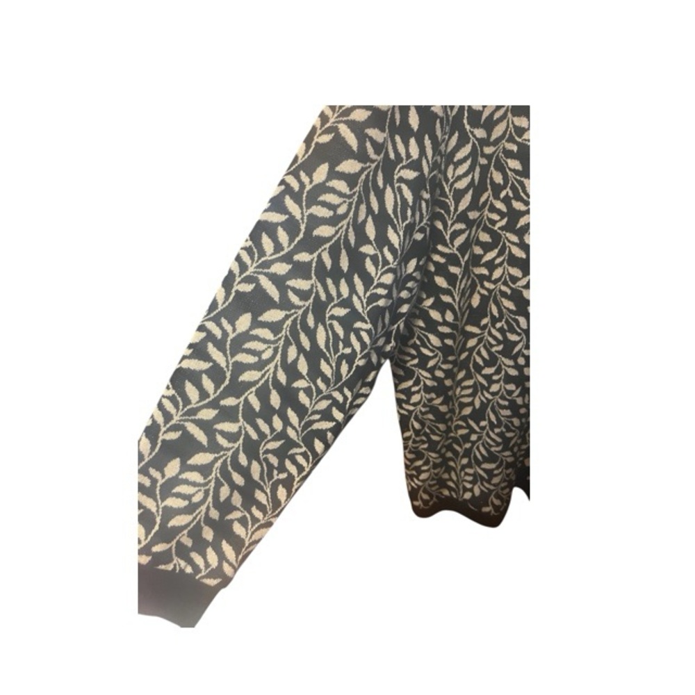 Eccotoo Vintage Metallic Leaf Print Cardigan Sweater - Picture 4 of 6